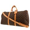 Bolsa de viaje Louis Vuitton  Keepall 55 en lona Monogram marrón y cuero natural - 00pp thumbnail