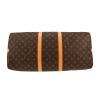 Borsa da viaggio Louis Vuitton  Keepall 55 in tela monogram marrone e pelle naturale - Detail D1 thumbnail