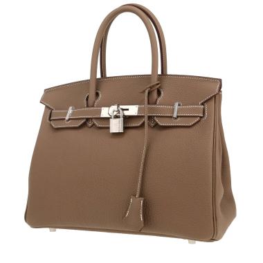 Bolso de mano Hermès  Birkin 30 cm en cuero togo marrón etoupe