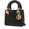 Bolso de mano Dior  Lady Dior mini  en cuero cannage negro - 00pp thumbnail