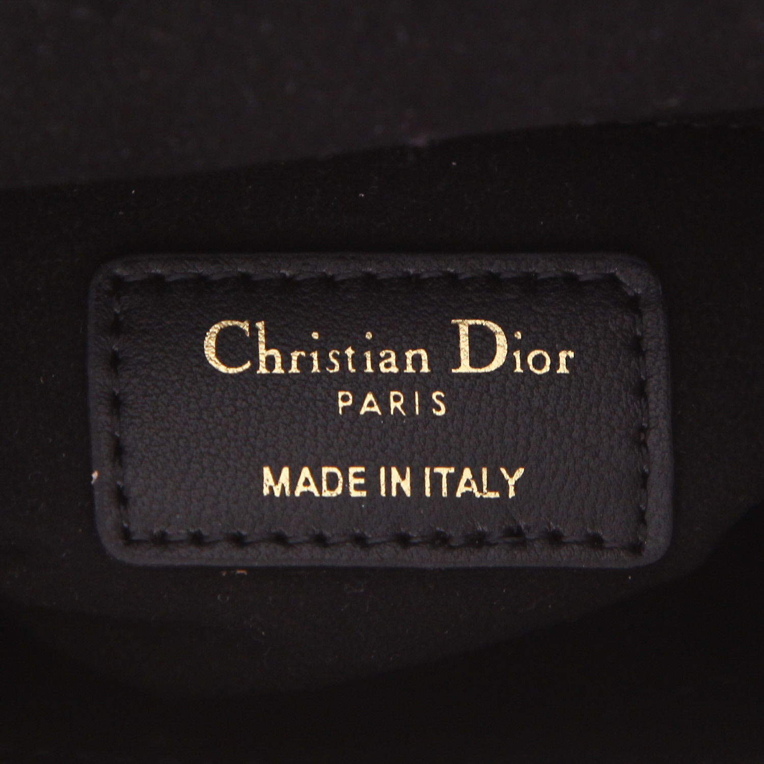 Dior  Lady Dior mini  handbag  in black leather cannage - Detail D2