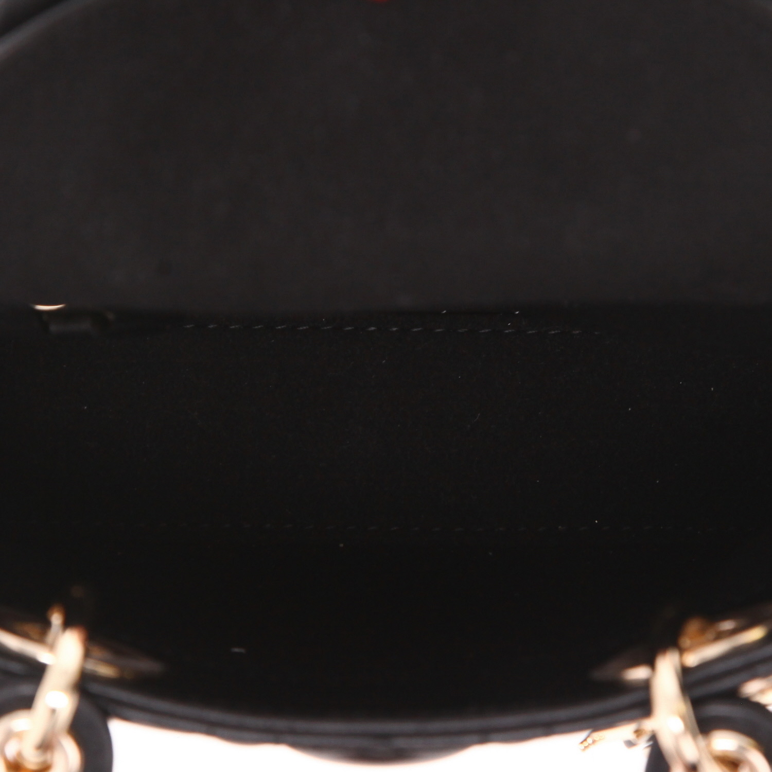 Dior  Lady Dior mini  handbag  in black leather cannage - Detail D3