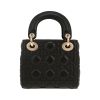 Bolso de mano Dior  Lady Dior mini  en cuero cannage negro - Detail D5 thumbnail