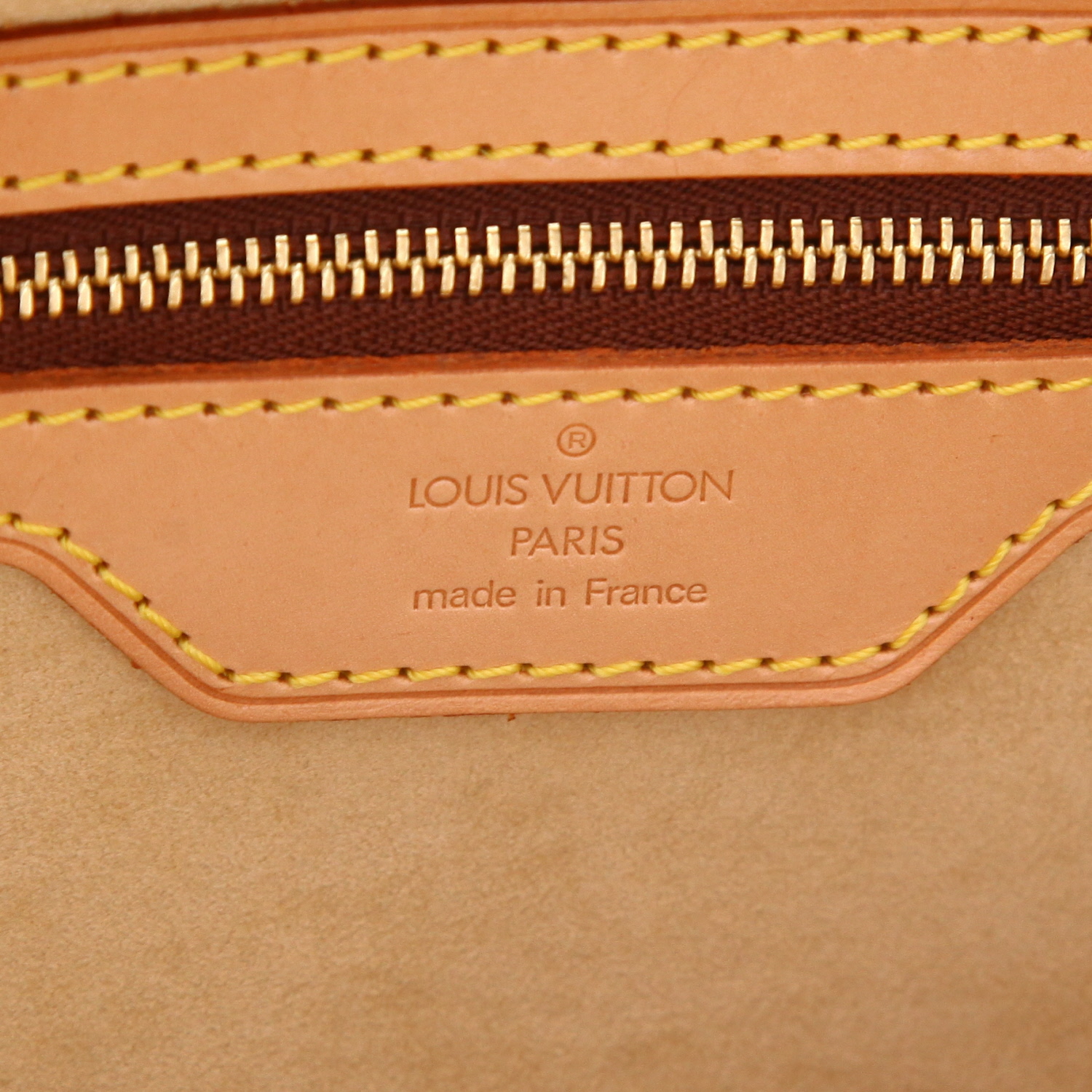 Porte-documents Louis Vuitton   en toile monogram marron et cuir naturel - Detail D2
