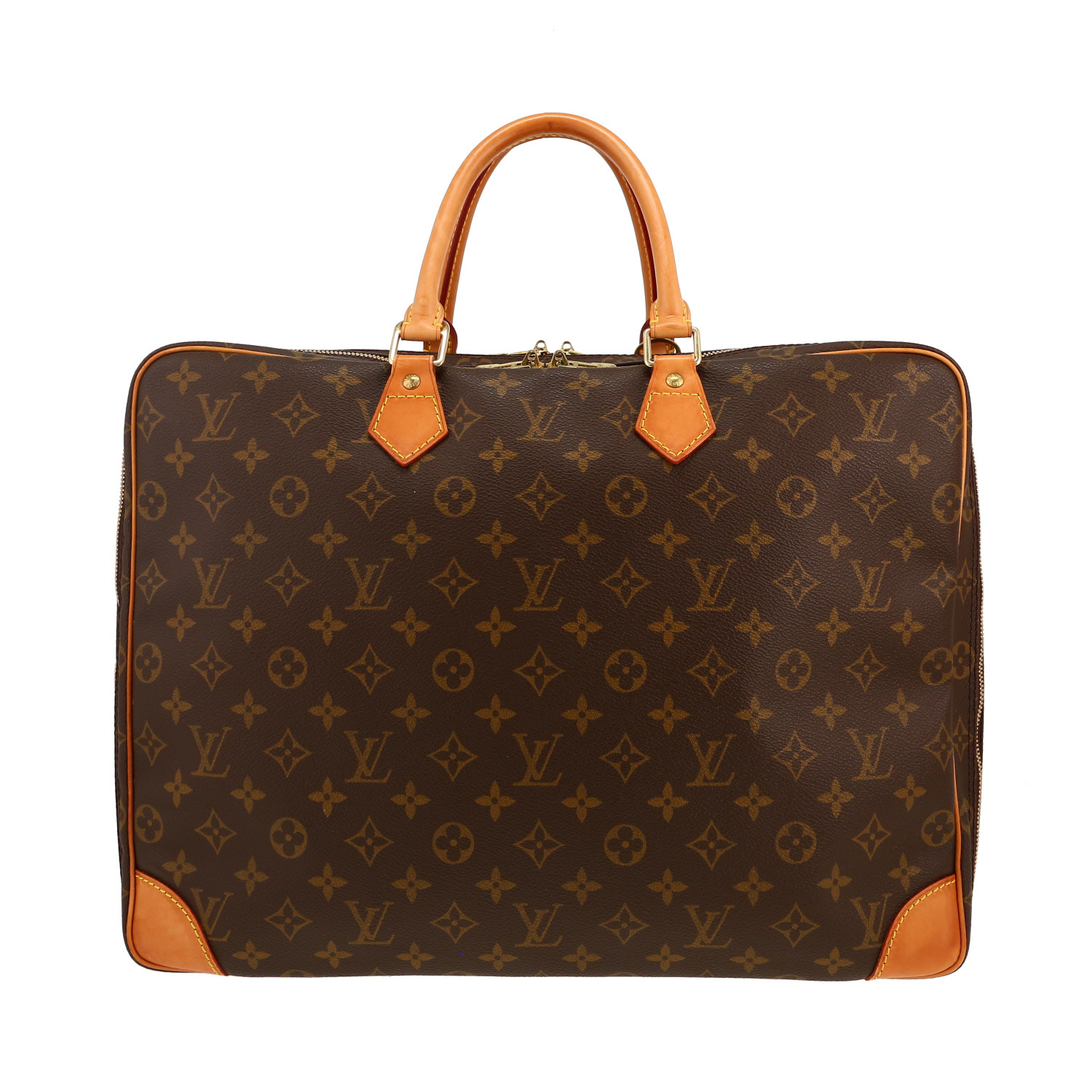 Louis Vuitton   briefcase  in brown monogram canvas  and natural leather - Detail D5