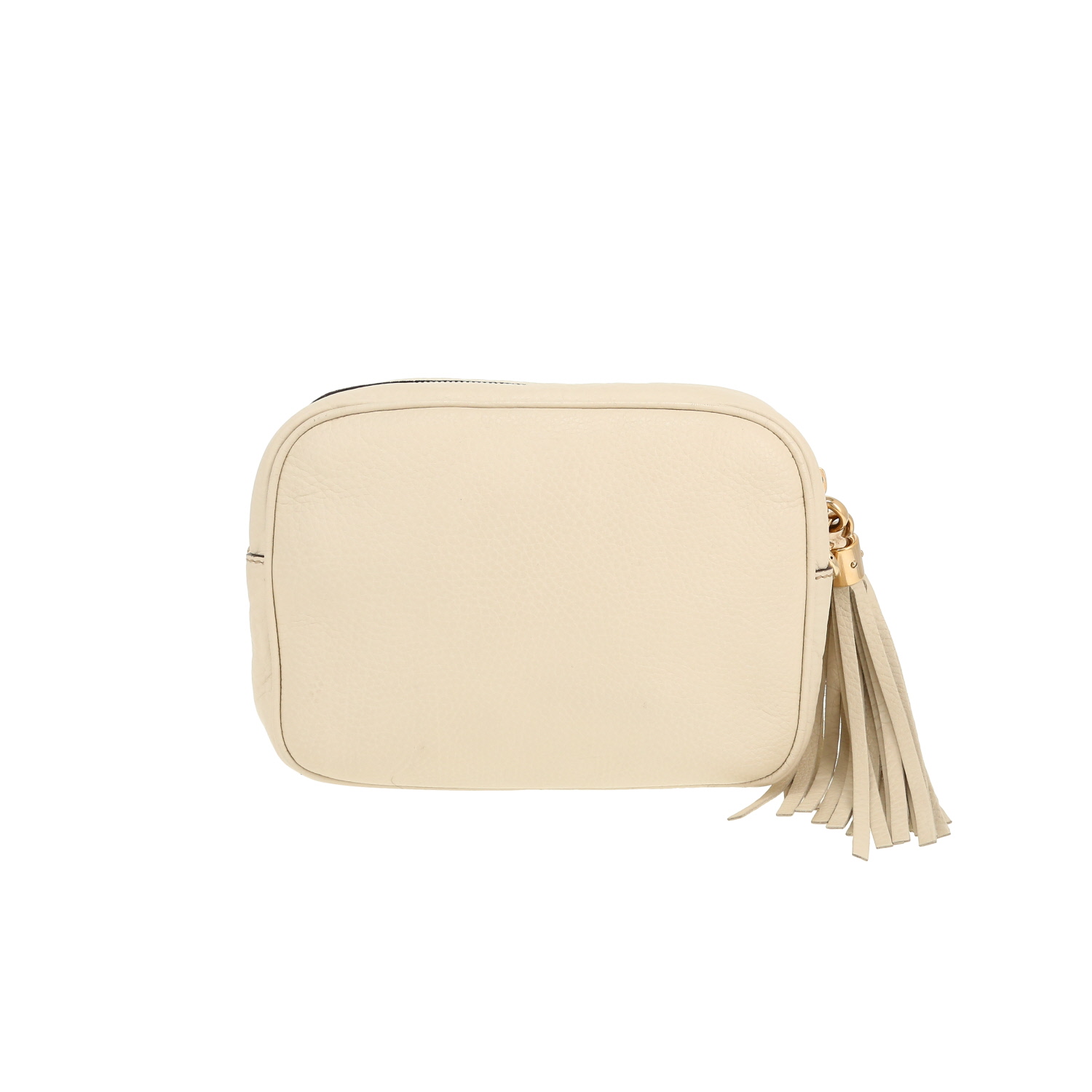 Gucci Soho Disco shoulder bag in white grained leather - Detail D4