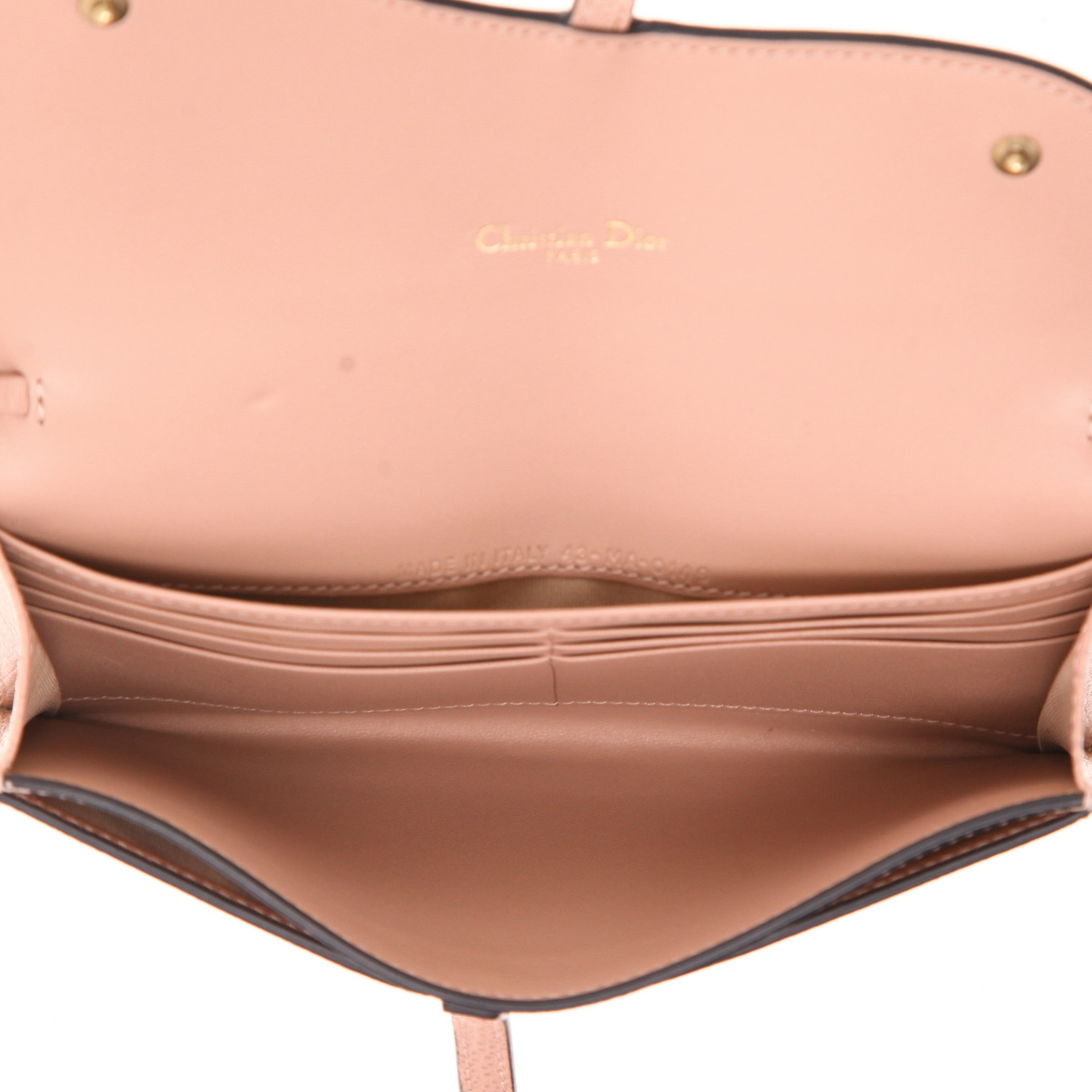 Borsa a tracolla Dior  Pochette Saddle in pelle martellata rosa - Detail D3