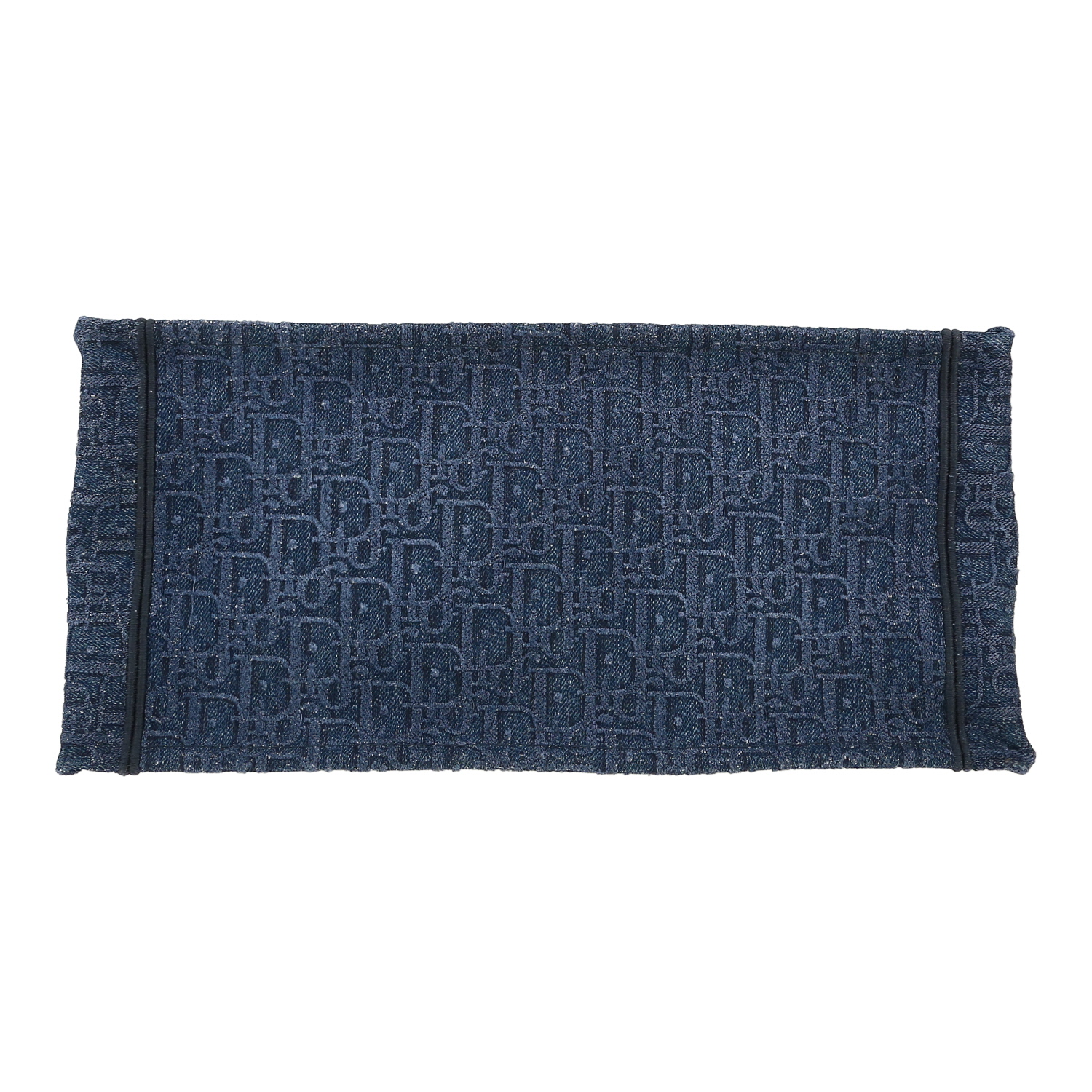 Dior Book Tote shopping bag in blue monogram denim canvas - Detail D1