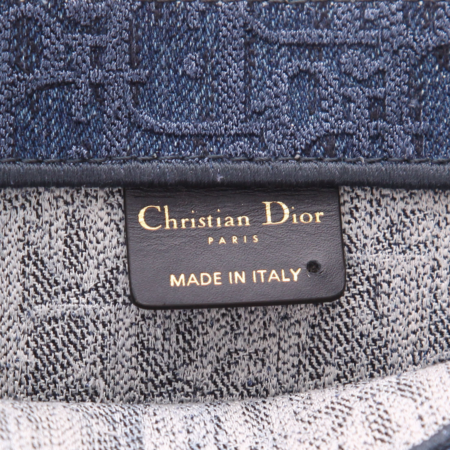 Dior Book Tote shopping bag in blue monogram denim canvas - Detail D2