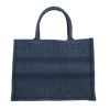 Dior  Book Tote shopping bag  in blue monogram denim canvas - Detail D4 thumbnail