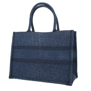 Bolso Cabás Dior  Book Tote modelo mediano  en lona denim Monogram azul