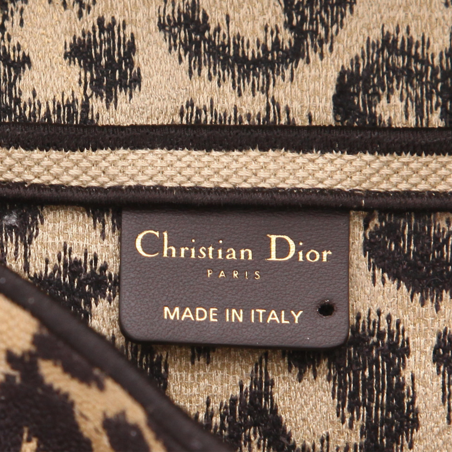 Sac à main Dior  Saddle en toile beige et noire - Detail D2