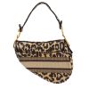 Dior  Saddle handbag  in beige and black canvas - Detail D4 thumbnail