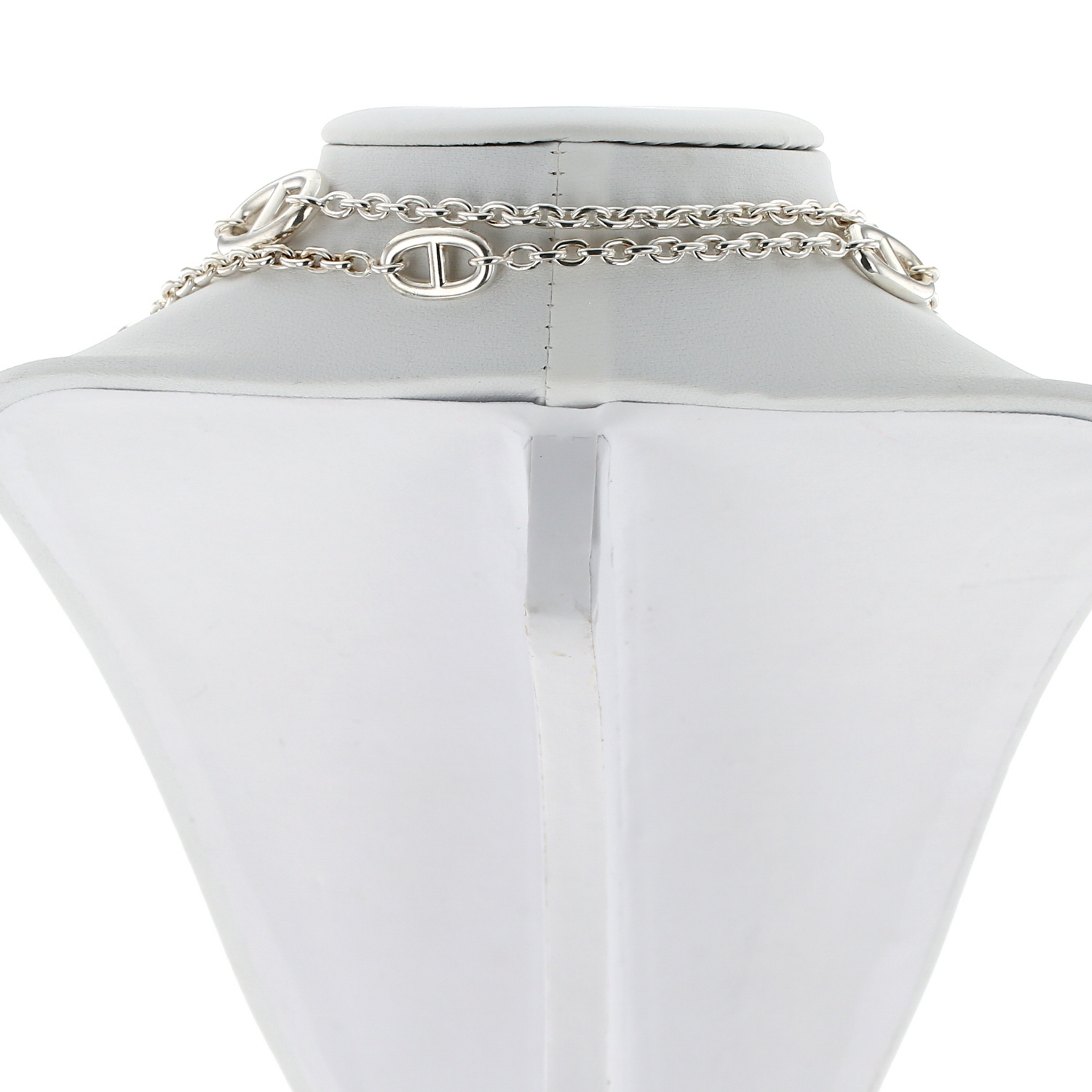 Hermès Farandole long necklace in silver - Detail D4