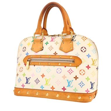 Sac à main Louis Vuitton  Alma Editions Limitées en toile monogram multicolore et blanche et cuir naturel