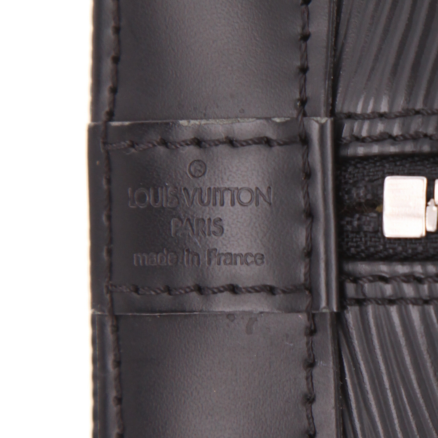 Sac à main Louis Vuitton  Alma en cuir épi noir - Detail D2