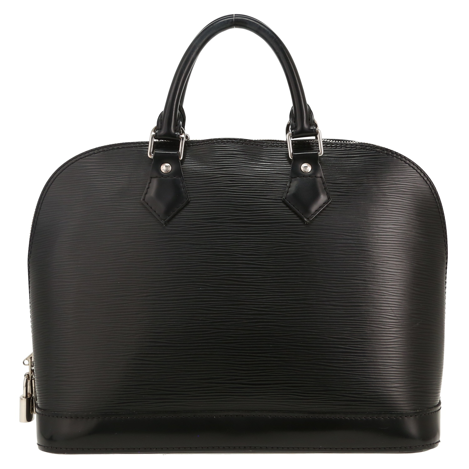Louis Vuitton Alma handbag in black epi leather - Detail D4