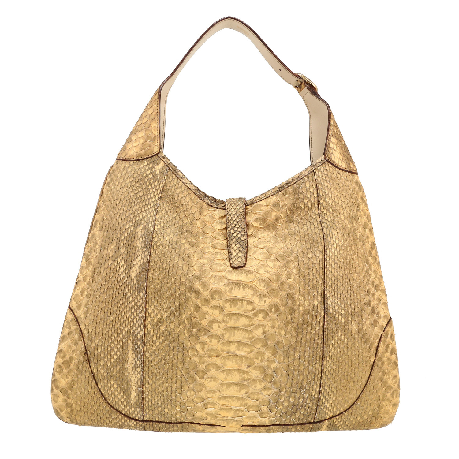 Borsa Gucci  Jackie modello grande  in pitone beige - Detail D4