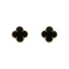 Van Cleef 
Arpels Vintage Alhambra earrings in yellow gold and onyx - 00pp thumbnail