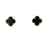 Van Cleef 
Arpels Vintage Alhambra earrings in yellow gold and onyx - 360 thumbnail