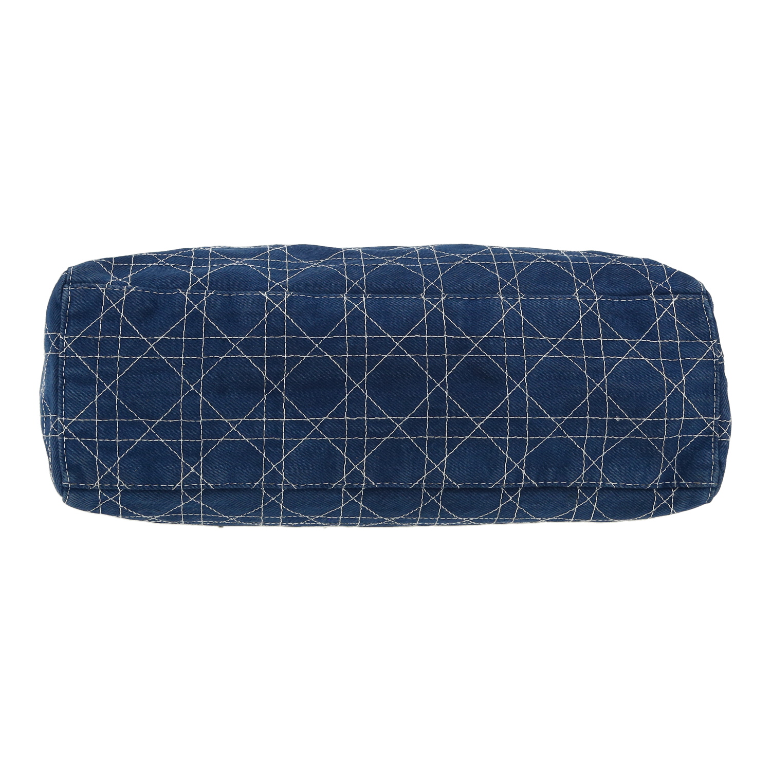 Bolso de mano Dior  Lady Dior en lona denim azul - Detail D1