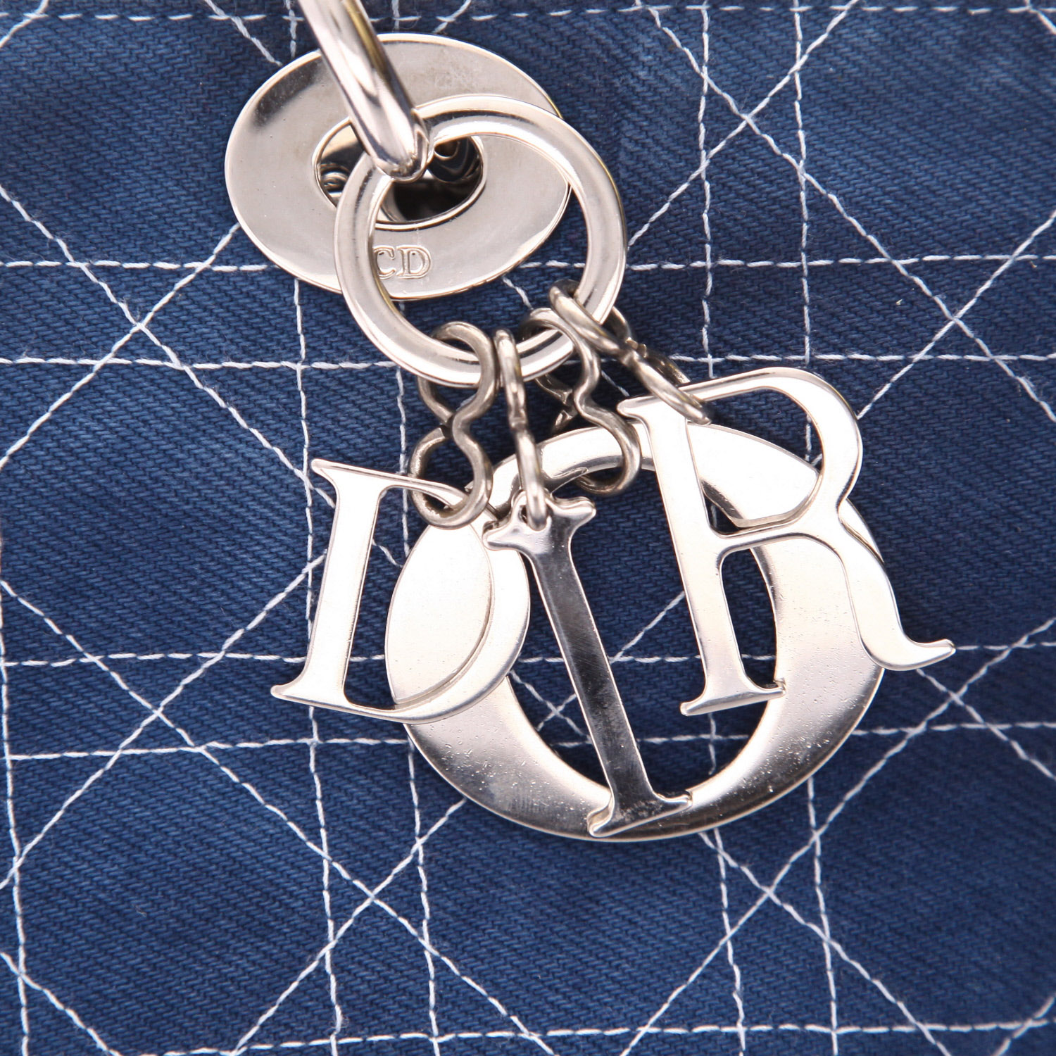 Borsa Dior  Lady Dior in tela denim blu - Detail D2