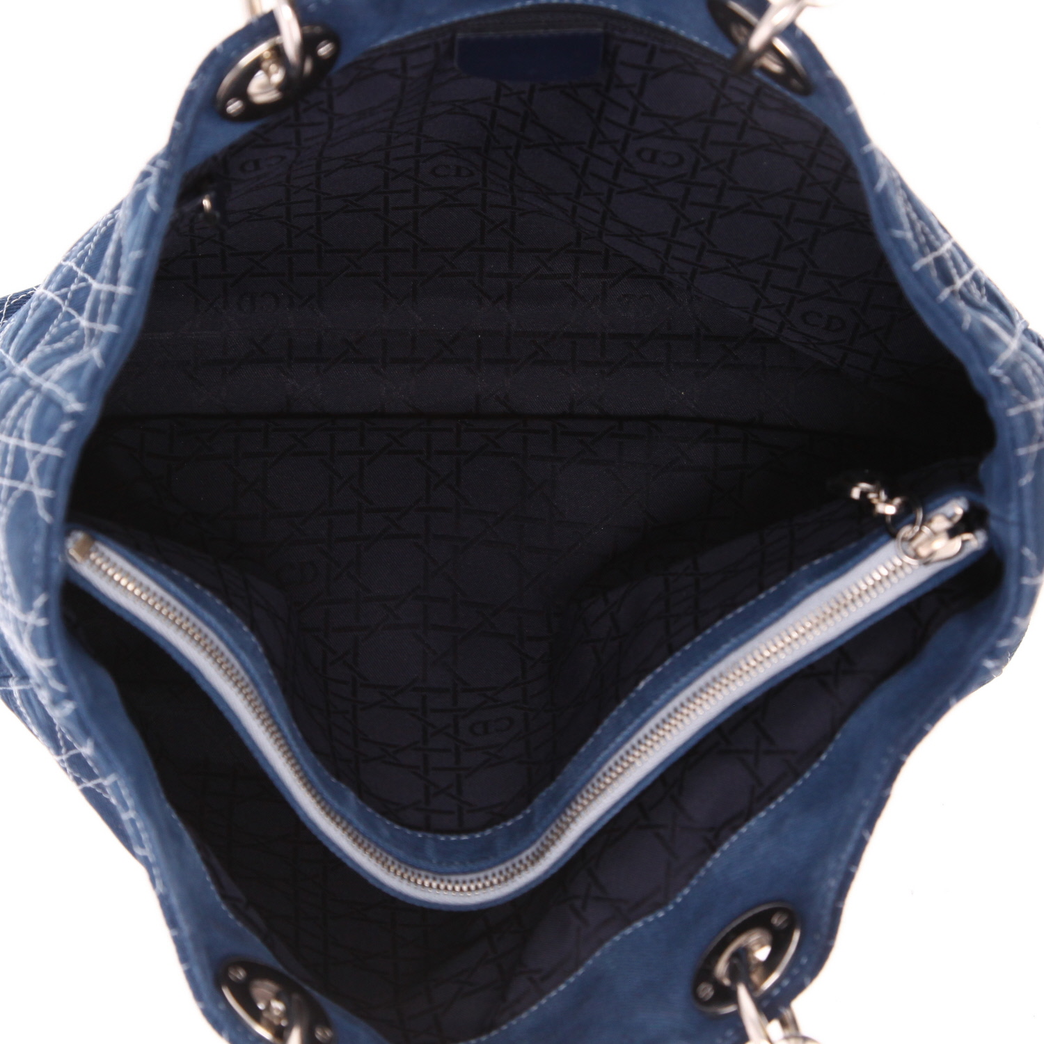 Borsa Dior  Lady Dior in tela denim blu - Detail D3