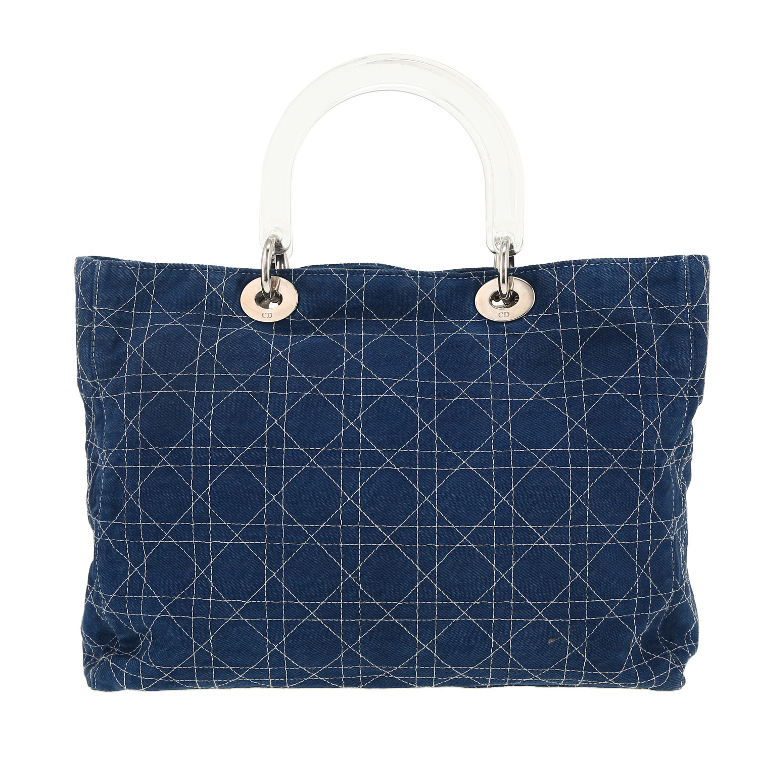 Dior  Lady Dior handbag  in blue denim canvas - Detail D4
