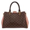 Louis Vuitton  Brittany handbag  in ebene damier canvas  and pink grained leather - Detail D4 thumbnail