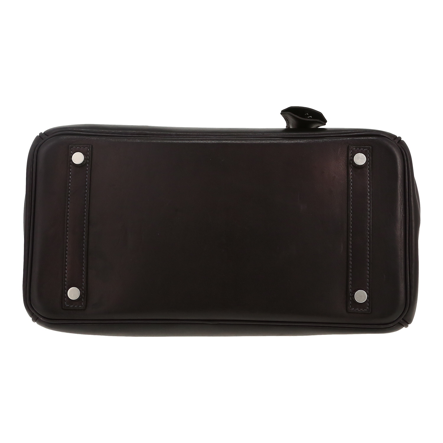 Borsa Hermès  Birkin 30 cm in pelle Everkcalf blu marino - Detail D1