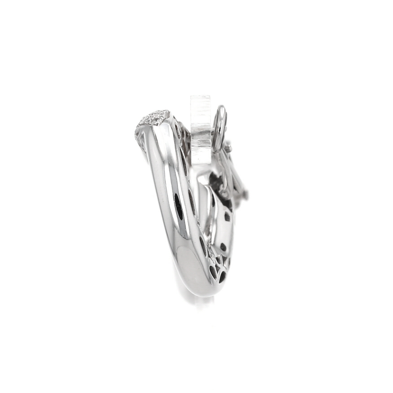 Cartier Panthère earrings in white gold, diamonds and emerald - Detail D3