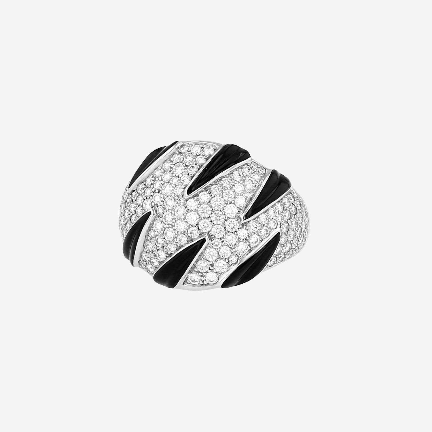 Cartier  ring in white gold, diamonds and onyx