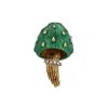 Broche Vintage en or jaune 14 carats, émail et diamants - 360 thumbnail
