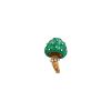 Vintage small model mushroom brooch in 14 carats yellow gold, enamel and diamonds - 00pp thumbnail