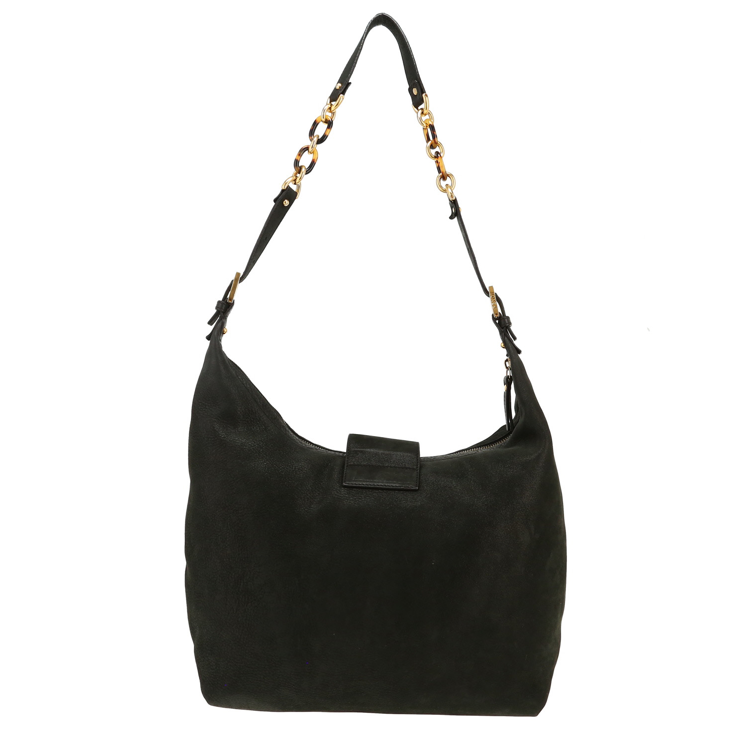 Sac à main Fendi Mamma Baguette en cuir noir - Detail D4