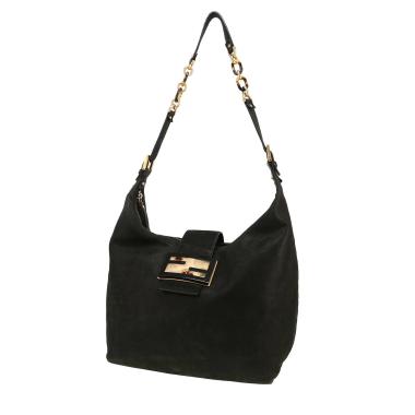 Sac à main Fendi  Mamma Baguette en cuir noir