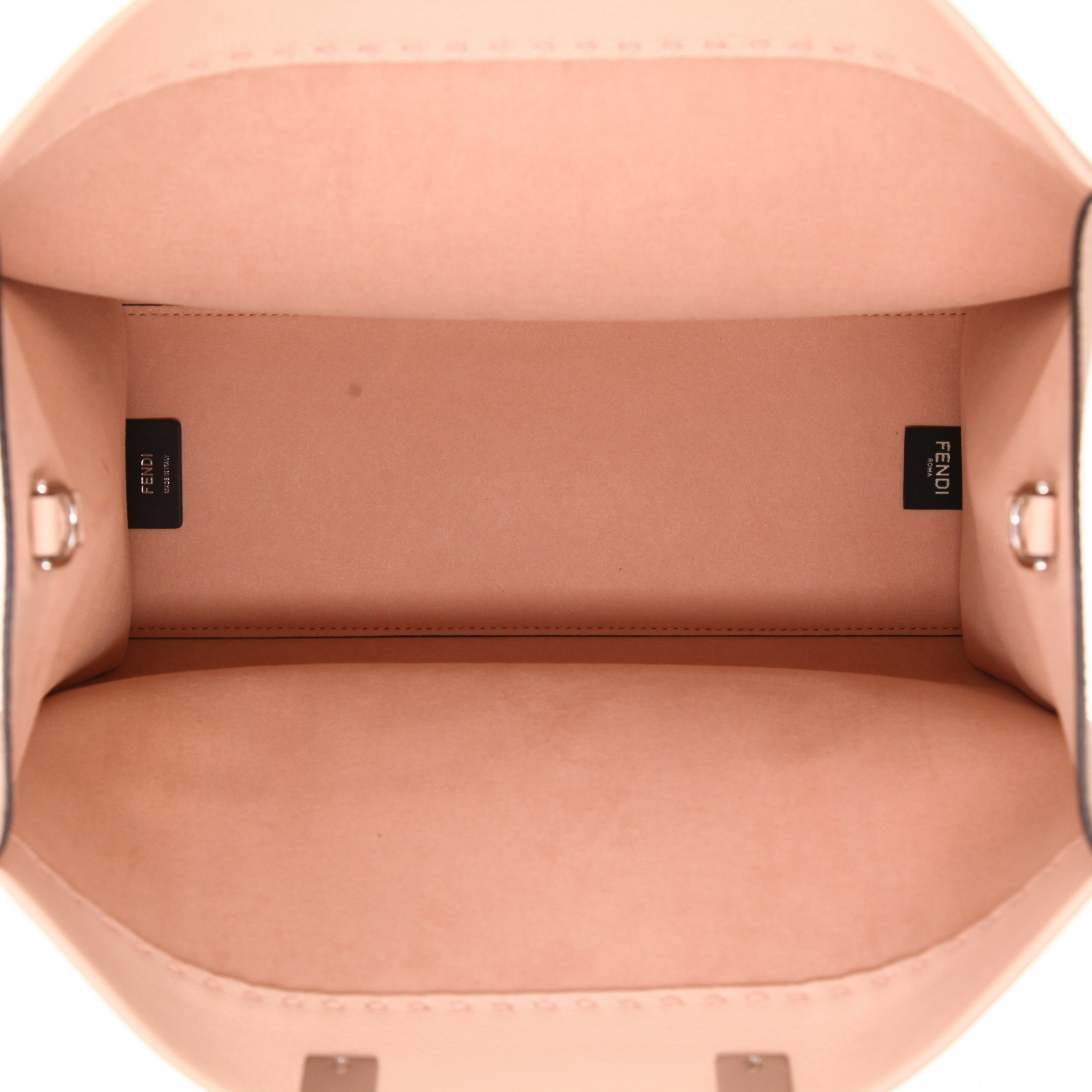 Bolso Cabás Fendi Sunshine modelo mediano en cuero granulado beige rosado - Detail D3