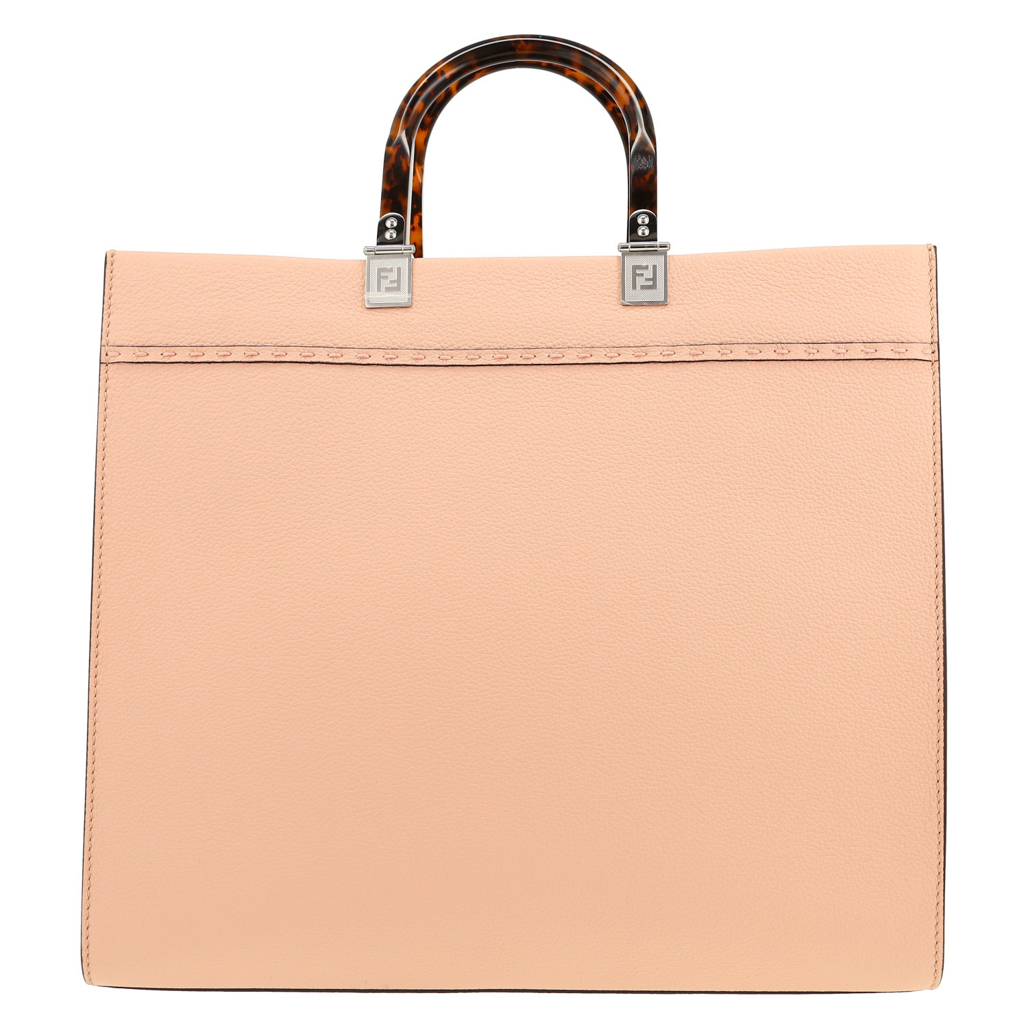 Bolso Cabás Fendi Sunshine modelo mediano en cuero granulado beige rosado - Detail D4