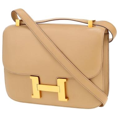 Hermès  Constance handbag  in beige box leather