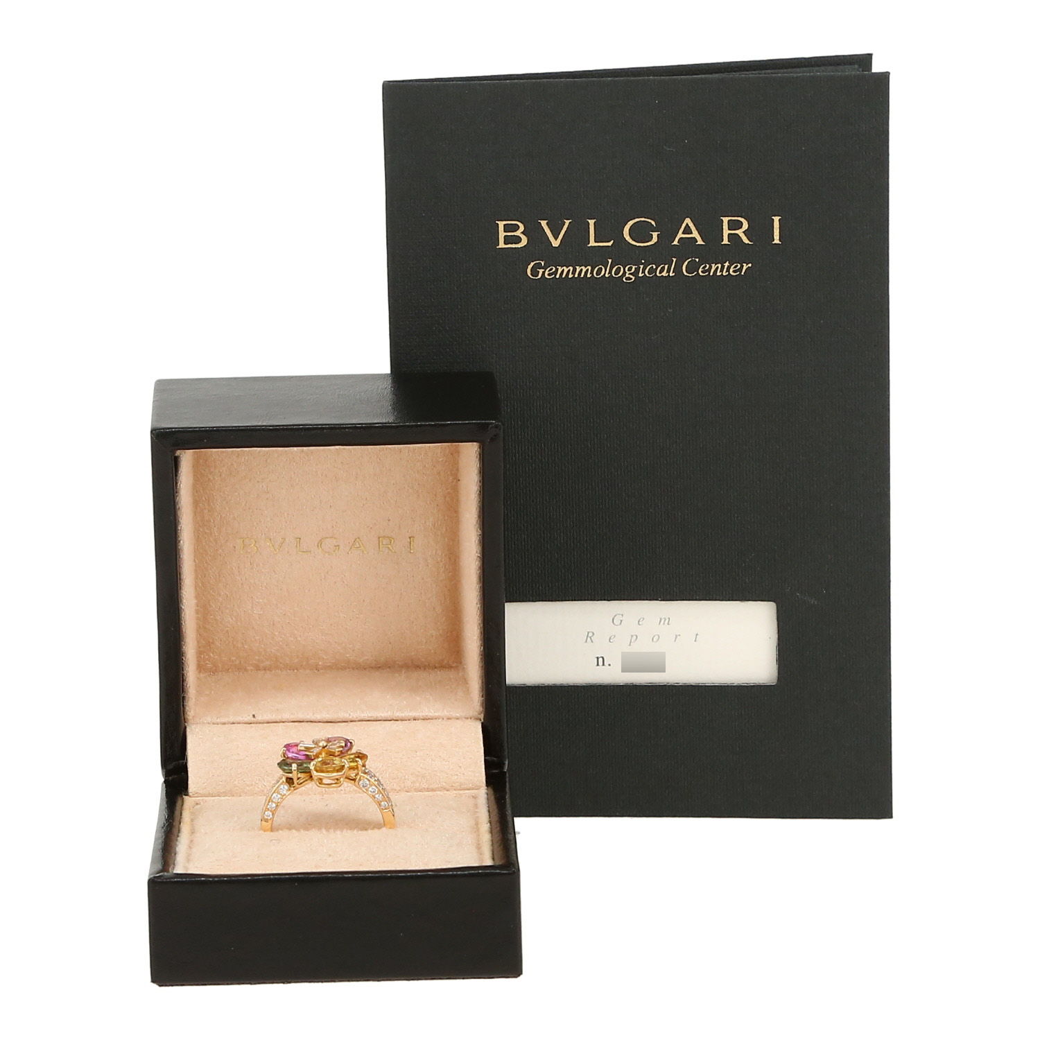 Bague Bulgari Flora en or jaune, saphirs de couleur et diamants en saphirs de couleur - Detail D2