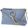 Borsa a tracolla Chloé  Faye in pelle liscia blu e camoscio blu - 00pp thumbnail