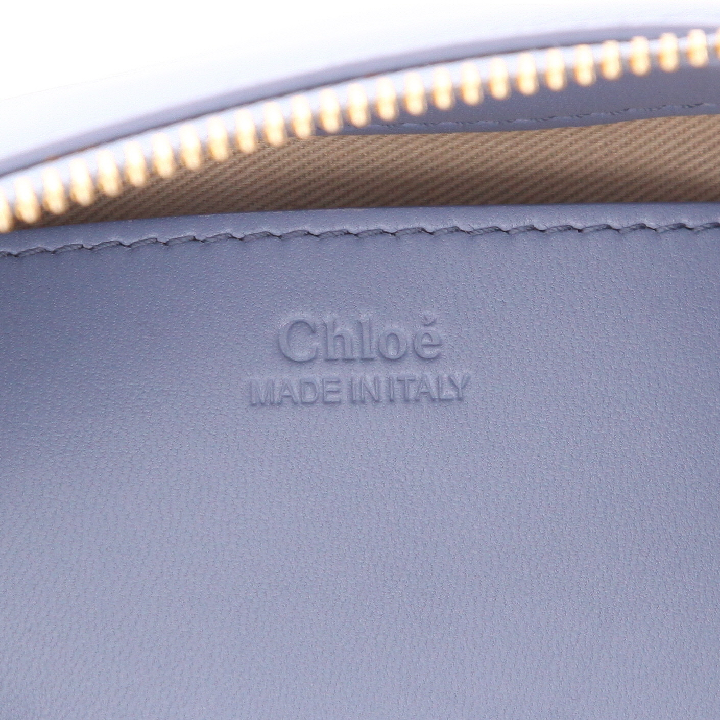 Bolso bandolera Chloé  Faye en cuero liso azul y ante azul - Detail D2