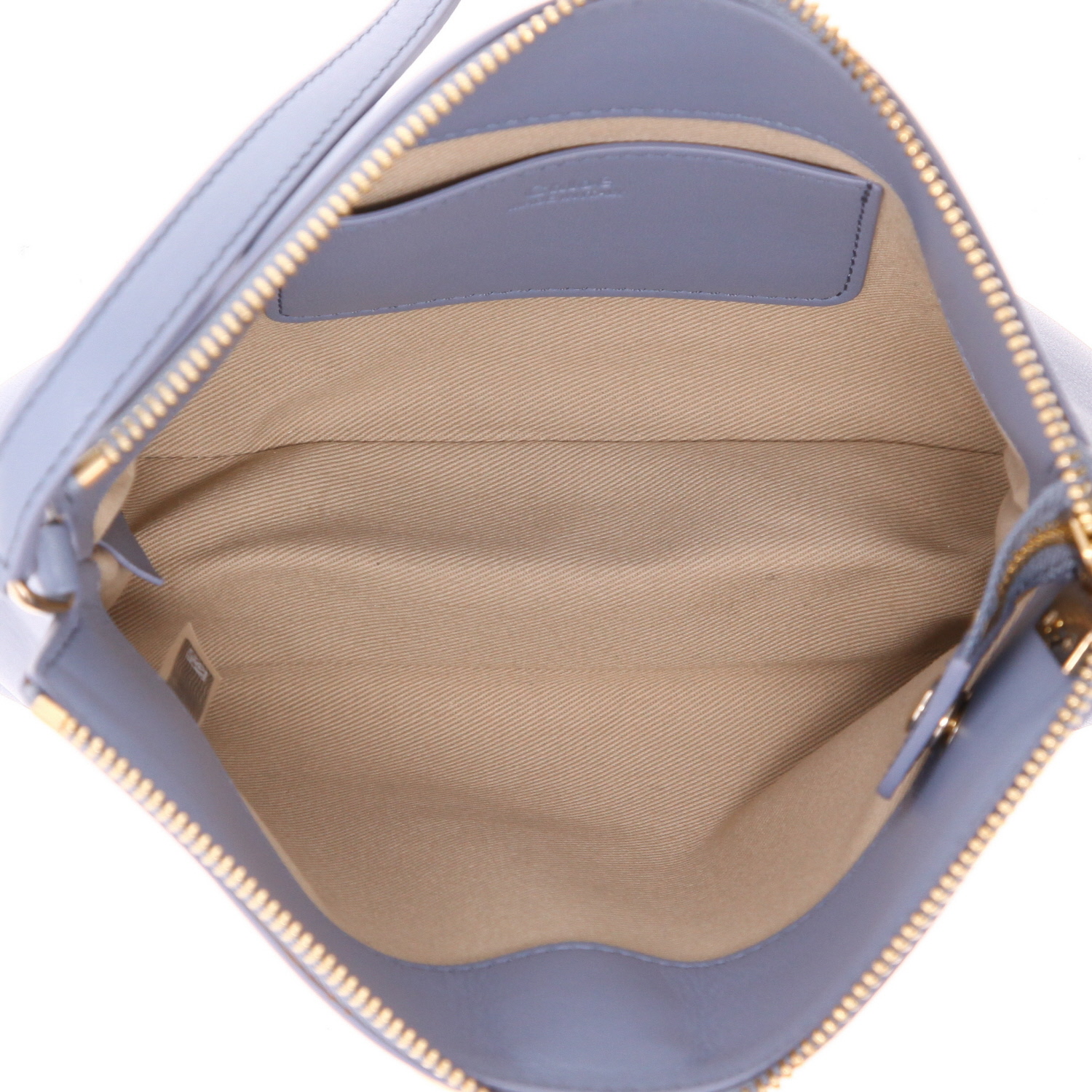 Chloé  Faye shoulder bag  in blue smooth leather  and blue suede - Detail D3