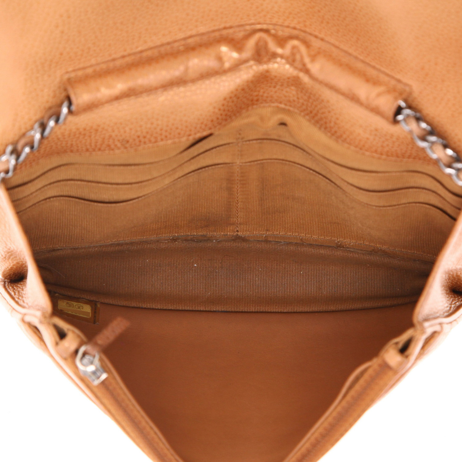 Chanel Wallet on Chain shoulder bag in Cuivre quilted grained leather - Detail D3