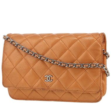 Bolso bandolera Chanel  Wallet on Chain en cuero granulado acolchado cuivre
