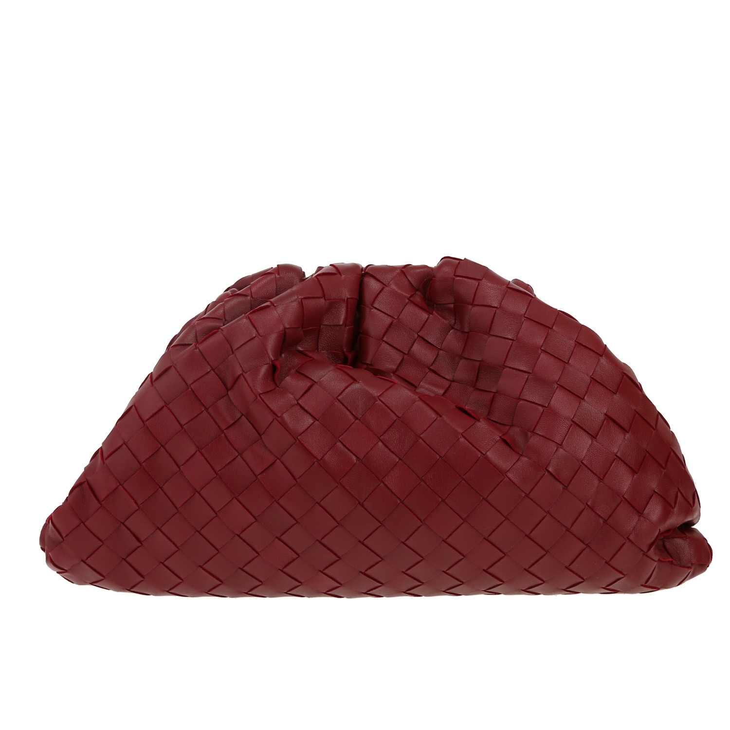 Pochette Bottega Veneta  Pouch en cuir intrecciato bordeaux - Detail D4