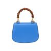 Gucci  Bamboo small model  shoulder bag  in blue leather  and bamboo - Detail D4 thumbnail