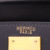 Borsa Hermès  Kelly 28 cm in pelle box blu marino e tela beige - Detail D2 thumbnail