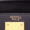 Sac à main Hermès  Kelly 28 cm en cuir box bleu-marine et toile beige - Detail D2 thumbnail