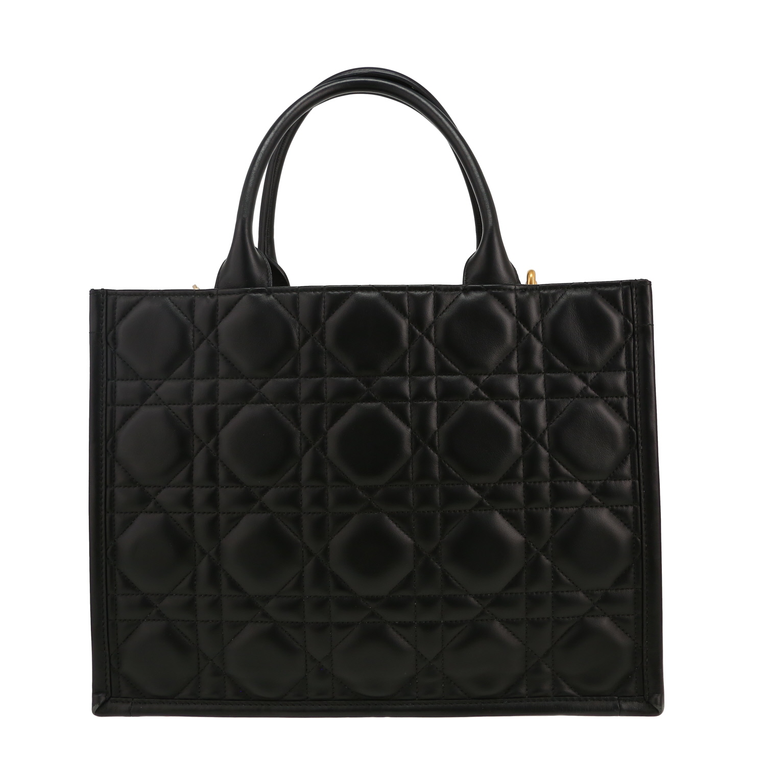 Sac cabas Dior  Book Tote moyen modèle  en cuir cannage noir - Detail D4